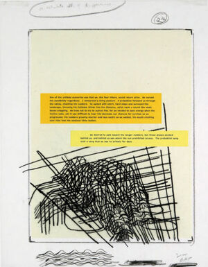 One of 42 lithographs with text by Ben Marcus  on Chartum Natural Translucent pa