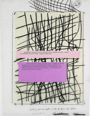 One of 42 lithographs with text by Ben Marcus  on Chartum Natural Translucent pa