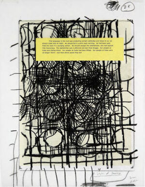 One of 42 lithographs with text by Ben Marcus  on Chartum Natural Translucent pa