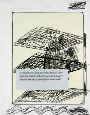 One of 42 lithographs with text by Ben Marcus  on Chartum Natural Translucent pa