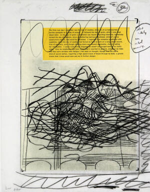 One of 42 lithographs with text by Ben Marcus  on Chartum Natural Translucent pa