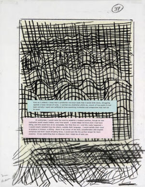 One of 42 lithographs with text by Ben Marcus  on Chartum Natural Translucent pa