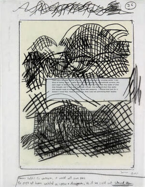 One of 42 lithographs with text by Ben Marcus  on Chartum Natural Translucent pa