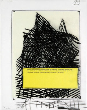 One of 42 lithographs with text by Ben Marcus  on Chartum Natural Translucent pa