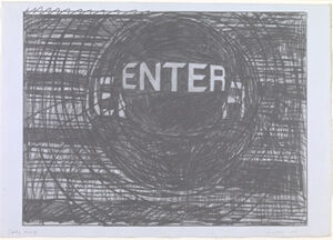 Lithograph trial proof printed in two colors on Wsh &amp; co. British handmade paper