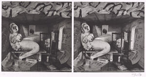 Stereoscopic photogravure on paper