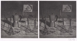 Stereoscopic photogravure on paper