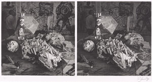 Stereoscopic photogravure on paper