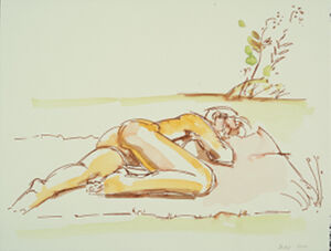 ink and watercolor on paper