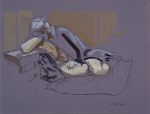 ink and watercolor on paper