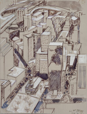 ink and gouache on paper