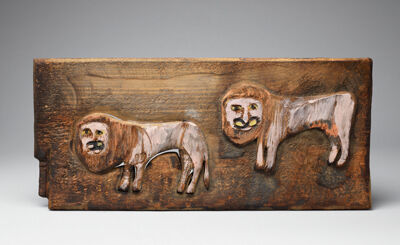 Painted and blackened wood