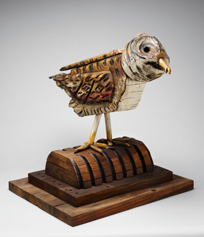 Painted wood on wood base