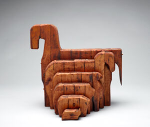 Stained and blackened wood