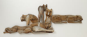 Weathered and painted wood