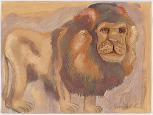 Wood, oil and pencil on paper