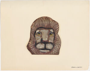 Painted wood on paper