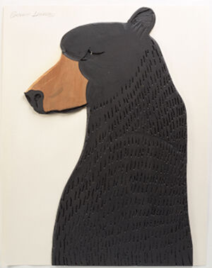 Painted wood on paper