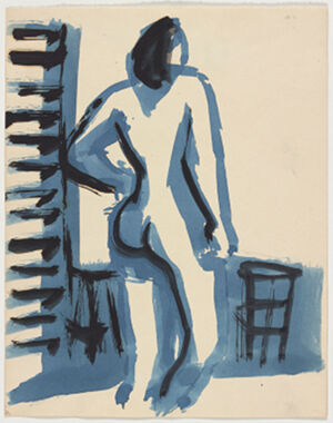 Watercolor and oil on paper