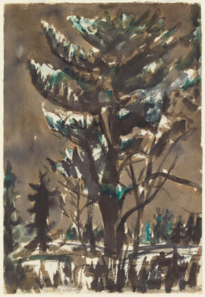 Watercolor and ink on paper