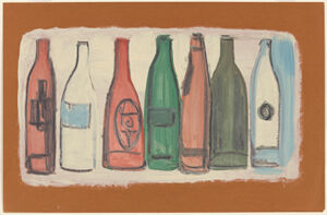 Oil and pastel on orange paper