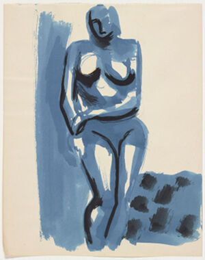 Watercolor and oil on paper