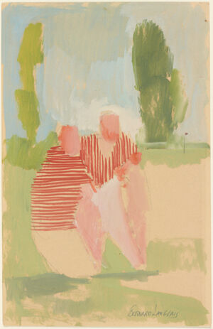 Oil and watercolor on paper