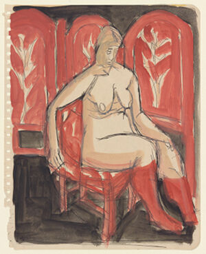 Oil and ink on paper