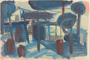 Oil and pastel on paper