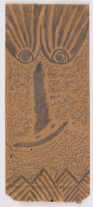 lead pencil on paper bag