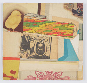 collage on cardboard