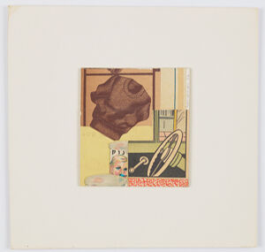 collage on cardboard