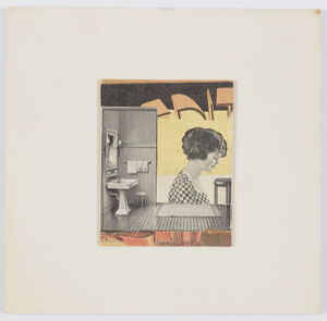 collage on cardboard