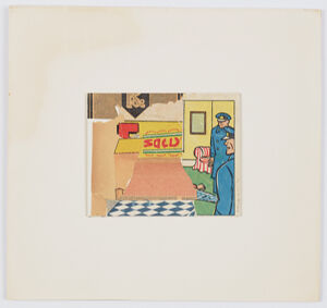 collage on cardboard