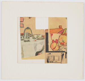 collage on cardboard