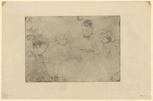 soft-ground and etching on heavy laid paper