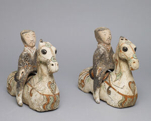 Earthenware with pigments