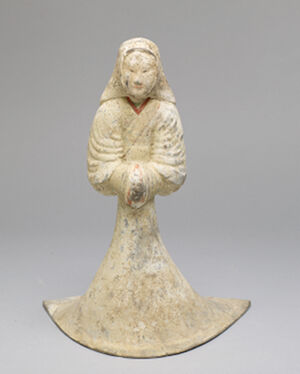 Gray earthenware with traces of pigment