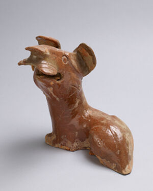 Red earthenware with clear glaze