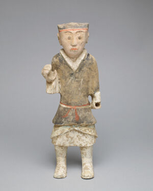 Earthenware with traces of pigment