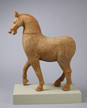 Earthenware with traces of pigment