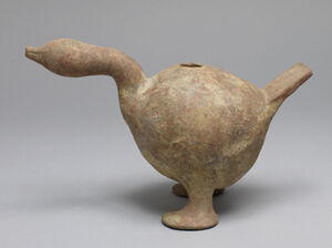 Earthenware with traces of pigment