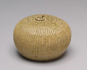 Stoneware with green glaze