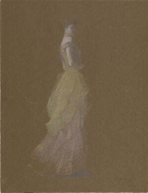 Oil pastel on brown paper