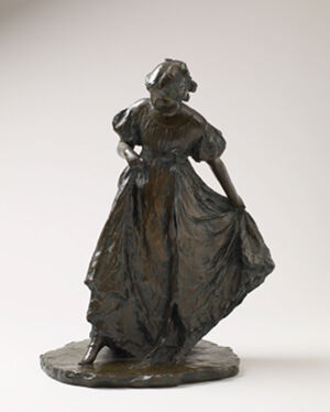 Bronze with brown patina and verdigris patina