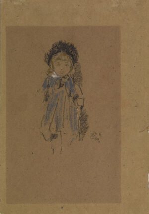 Pastel on brown paper