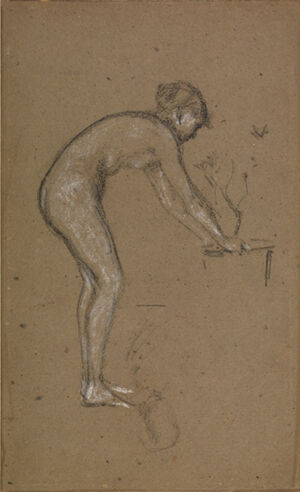 Chalk on brown paper