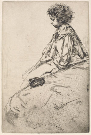 Etching and drypoint in black ink on off-white Japanese paper; second (final) state