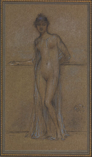 Pastel on brown paper