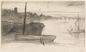 Etching and drypoint in black ink on cream laid paper; fifth state (of seven)